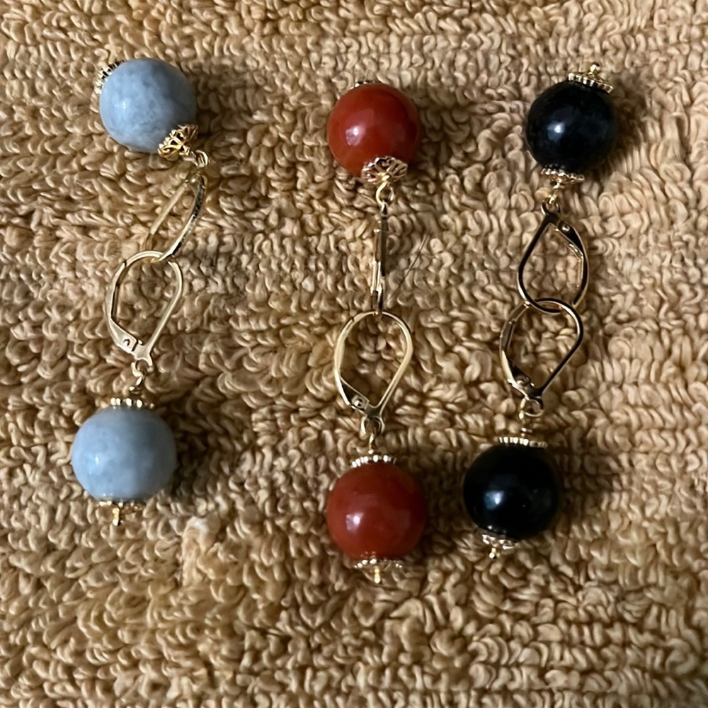 3 pairs of Jadeite earrings